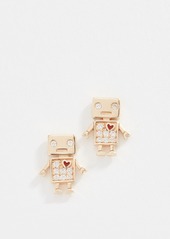 Sydney Evan 14k Gold Love Robot Stud Earrings