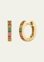 Sydney Evan 14k Gold Rainbow Sapphire Huggie Hoop Earrings