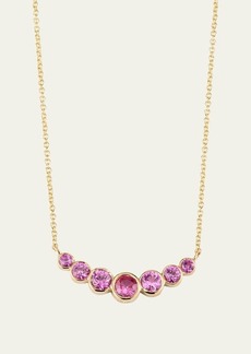 Sydney Evan 14K Graduated Bezel Curve Bar Necklace with Pink Sapphires