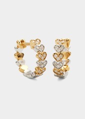 Sydney Evan 14k Two-Tone Gold Diamond Heart Huggie Earrings