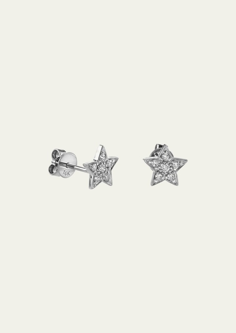 Sydney Evan 14k White Gold Pave Star Stud Earring  Single