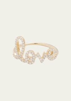 Sydney Evan Large Love 14K Gold Ring with Diamonds