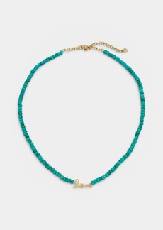 Sydney Evan Pure Love 14k Yellow Gold Turquoise Beaded Necklace