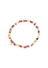 Sydney Evan Tiny Pure Butterfly Charm On Faceted Rondelle Bracelet