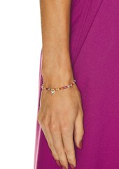 Sydney Evan Tiny Pure Butterfly Charm On Faceted Rondelle Bracelet