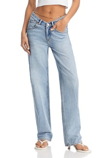 T by Alexander Wang alexadnerwang.t V Front Relaxed Fit Jeans in Vintage Faded Indigo