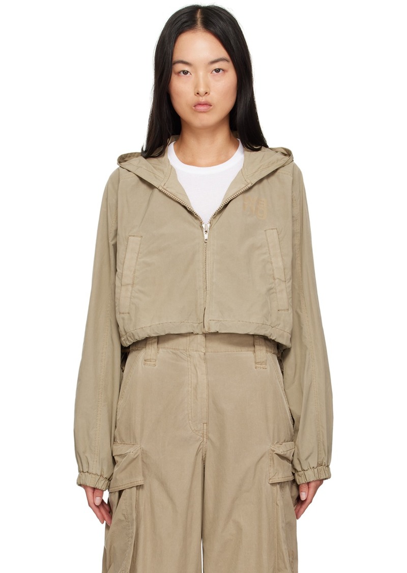 T by Alexander Wang alexanderwang. t Beige Logo Cropped Jacket