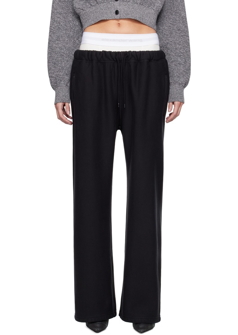 T by Alexander Wang alexanderwang. t Black Wide Leg Pre-Styled Logo Brief Sweatpants