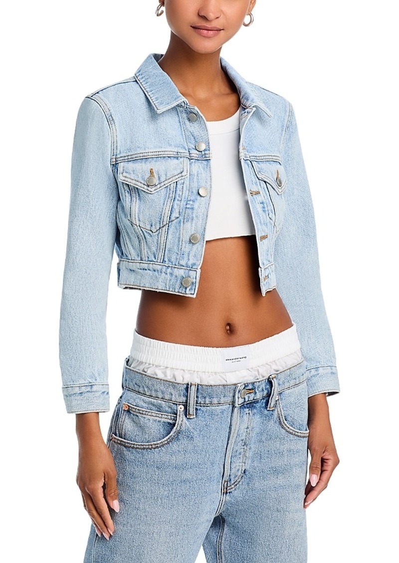 T by Alexander Wang alexanderwang. t Cropped Denim Trucker Jacket