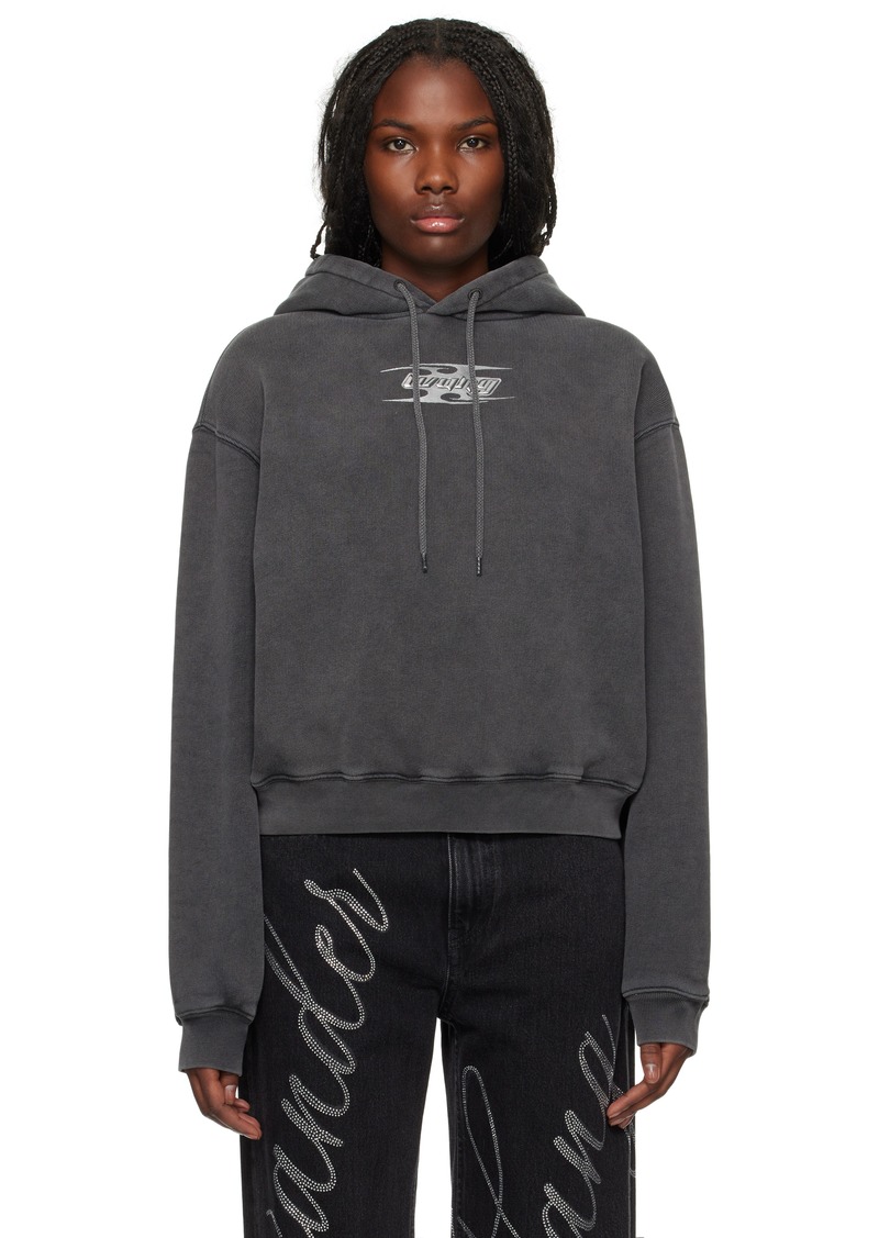 T by Alexander Wang alexanderwang. t Gray Blade Logo-Embossed Hoodie