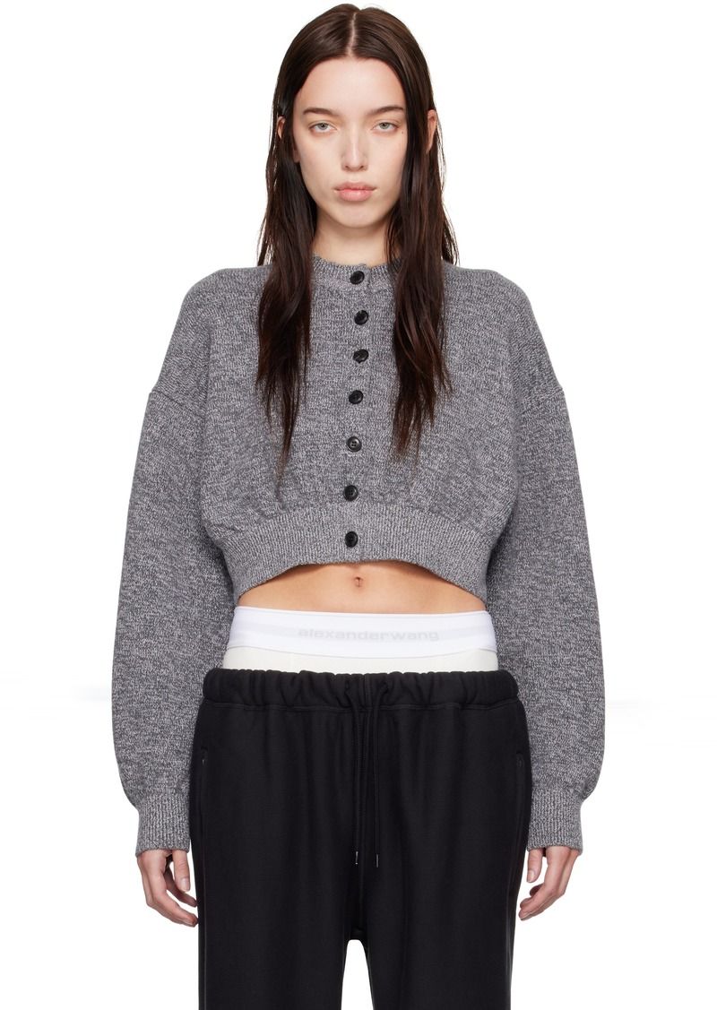 T by Alexander Wang alexanderwang. t Gray Logo Embossed Cardigan