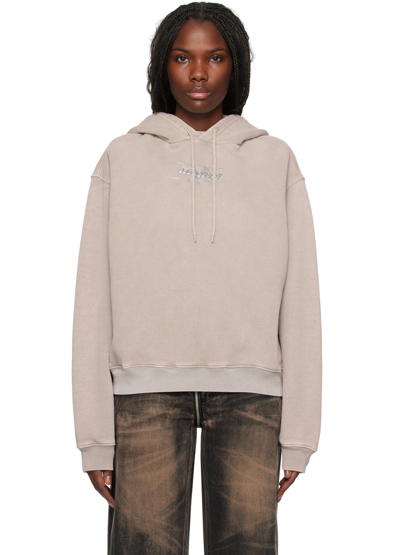 T by Alexander Wang alexanderwang. t Taupe Blade Logo-Embossed Hoodie