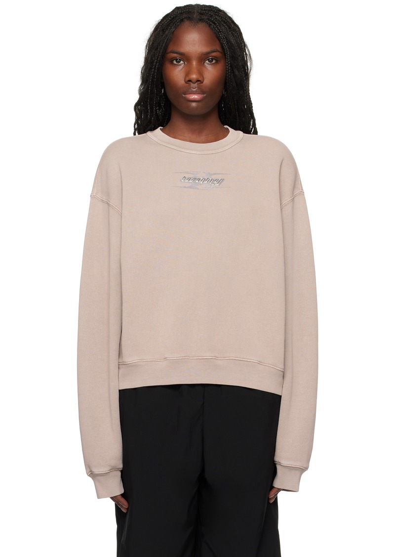 T by Alexander Wang alexanderwang. t Taupe Blade Logo-Embossed Sweatshirt