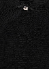 T by Alexander Wang alexanderwang.t - Shirred silk-satin mini dress - Black - XL
