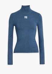 T by Alexander Wang alexanderwang.t - Appliquéd knitted turtleneck sweater - Blue - M