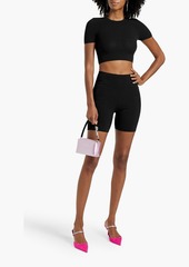 T by Alexander Wang alexanderwang.t - Appliquéd stretch-knit shorts - Black - XS