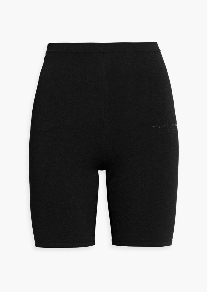 T by Alexander Wang alexanderwang.t - Appliquéd stretch-knit shorts - Black - XS