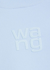 T by Alexander Wang alexanderwang.t - Appliquéd stretch-knit turtleneck top - Blue - L