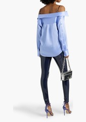 T by Alexander Wang alexanderwang.t - Cold-shoulder silk-satin top - Blue - M