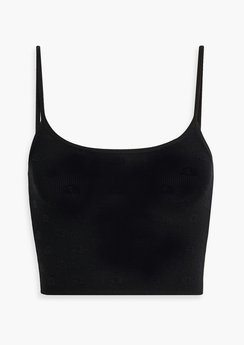 T by Alexander Wang alexanderwang.t - Cropped jacquard-knit top - Black - S