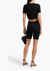 T by Alexander Wang alexanderwang.t - Cropped jacquard-knit top - Black - S