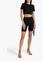 T by Alexander Wang alexanderwang.t - Cropped jacquard-knit top - Black - S