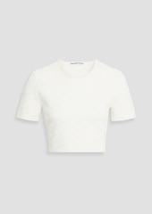 T by Alexander Wang alexanderwang.t - Cropped jacquard-knit top - Black - S