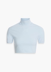 T by Alexander Wang alexanderwang.t - Cropped stretch-knit turtleneck top - White - XS