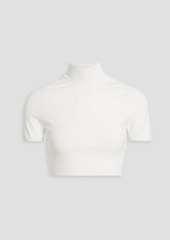 T by Alexander Wang alexanderwang.t - Cropped stretch-knit turtleneck top - White - XS