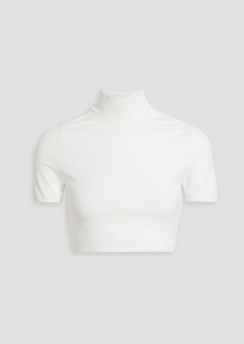 T by Alexander Wang alexanderwang.t - Cropped stretch-knit turtleneck top - White - XS