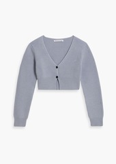 T by Alexander Wang alexanderwang.t - Cropped ribbed wool-blend cardigan - Purple - S