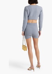 T by Alexander Wang alexanderwang.t - Cropped ribbed wool-blend cardigan - Purple - S