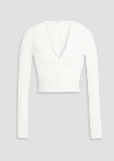 T by Alexander Wang alexanderwang.t - Cropped stretch-knit cardigan - White - XS