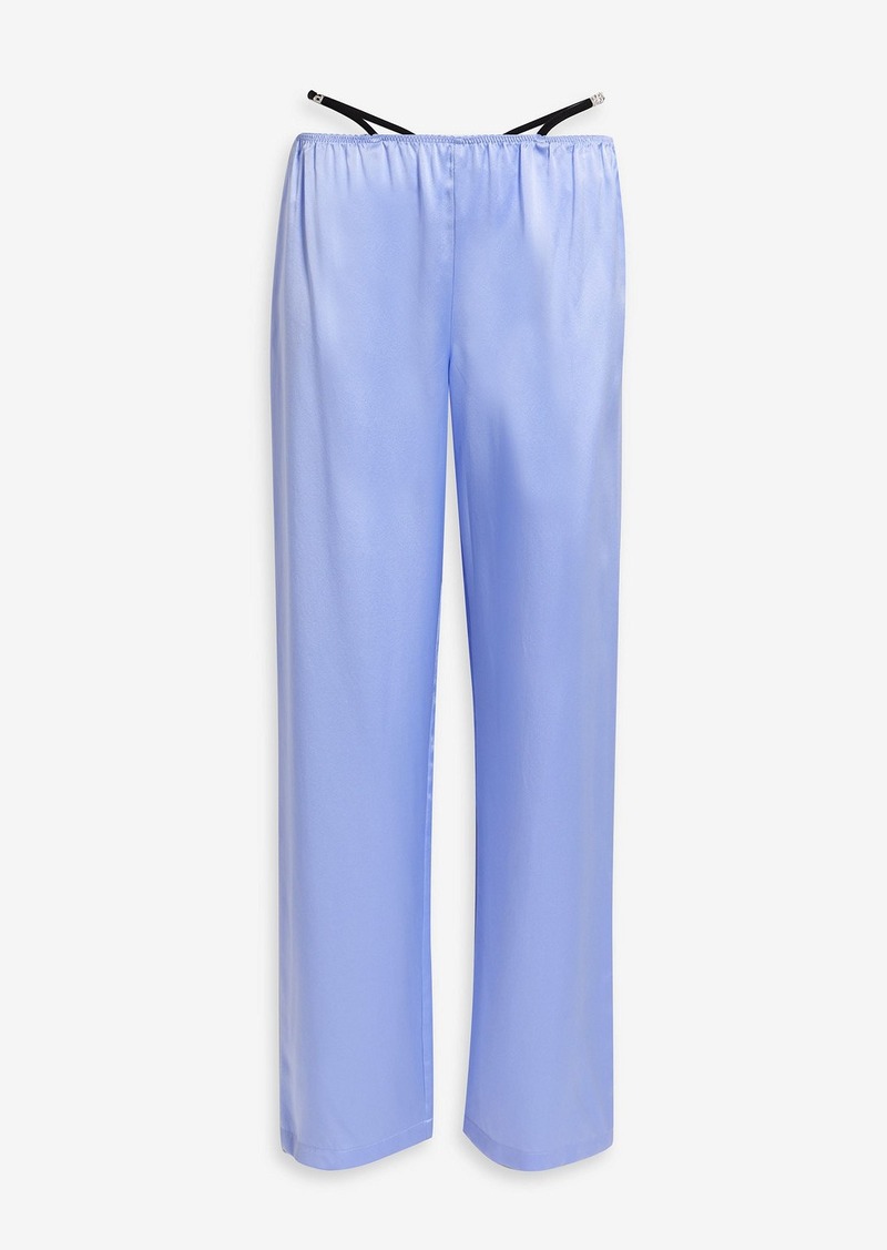 T by Alexander Wang alexanderwang.t - Crystal-embellished silk-satin straight-leg pants - Blue - S