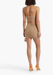 T by Alexander Wang alexanderwang.t - Cutout stretch-knit halterneck mini dress - Neutral - XS