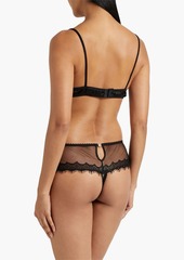 T by Alexander Wang alexanderwang.t - Embellished silk-satin triangle bra - Black - XS