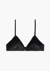 T by Alexander Wang alexanderwang.t - Embellished silk-satin triangle bra - Black - XS