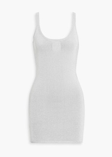 T by Alexander Wang alexanderwang.t - Embossed metallic stretch-knit mini dress - Metallic - XL