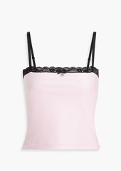 T by Alexander Wang alexanderwang.t - Lace-trimmed stretch-knit camisole - Pink - XL