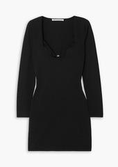 T by Alexander Wang alexanderwang.t - Layered embellished stretch-knit mini dress - Black - L