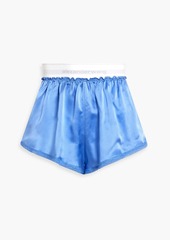 T by Alexander Wang alexanderwang.t - Negligee lace-trimmed silk-satin shorts - Blue - XS