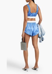 T by Alexander Wang alexanderwang.t - Negligee lace-trimmed silk-satin shorts - Blue - XS