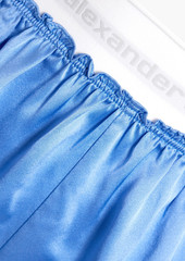 T by Alexander Wang alexanderwang.t - Negligee lace-trimmed silk-satin shorts - Blue - XS