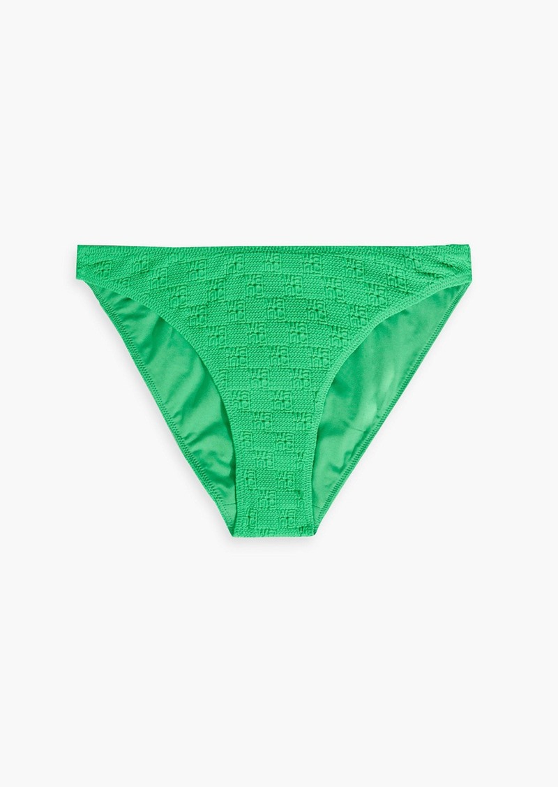 T by Alexander Wang alexanderwang.t - Stretch-jacquard mid-rise bikini briefs - Green - XS