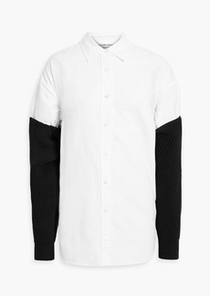 T by Alexander Wang alexanderwang.t - Ribbed-knit paneled cotton-Oxford shirt - White - XS