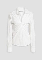 T by Alexander Wang alexanderwang.t - Ruched cotton-poplin shirt - White - US 0