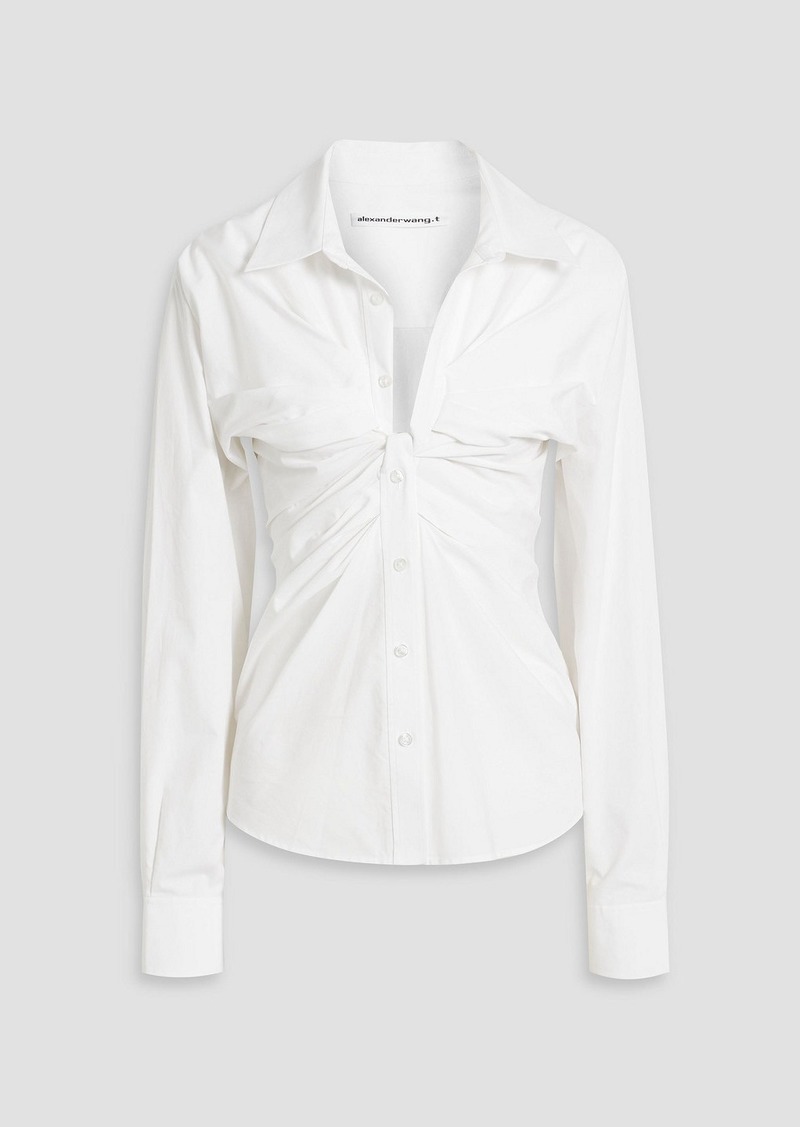 T by Alexander Wang alexanderwang.t - Ruched cotton-poplin shirt - White - US 8