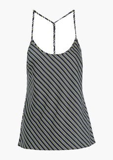 T by Alexander Wang alexanderwang.t - Striped crinkled-satin camisole - Black - XS