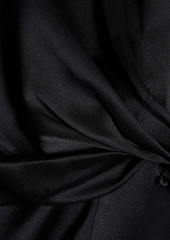 T by Alexander Wang alexanderwang.t - Twist-front silk-satin mini shirt dress - Black - US 6