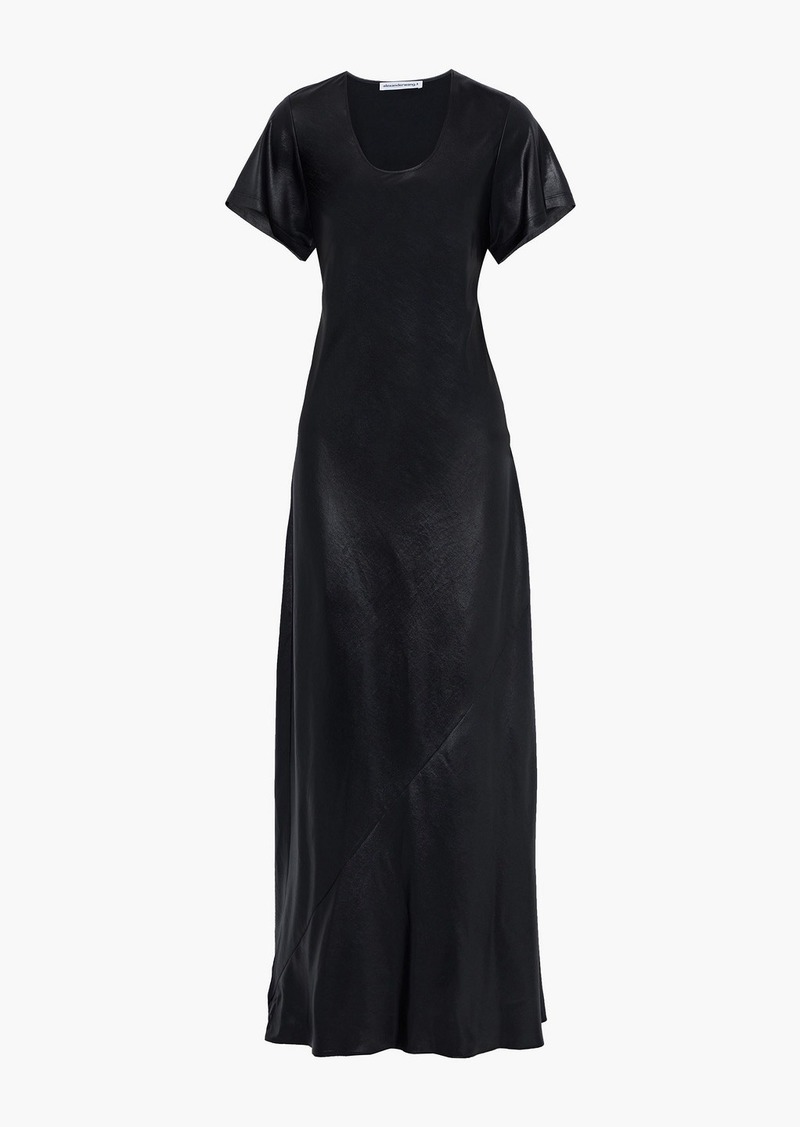 T by Alexander Wang alexanderwang.t - Washed-satin maxi dress - Black - XS